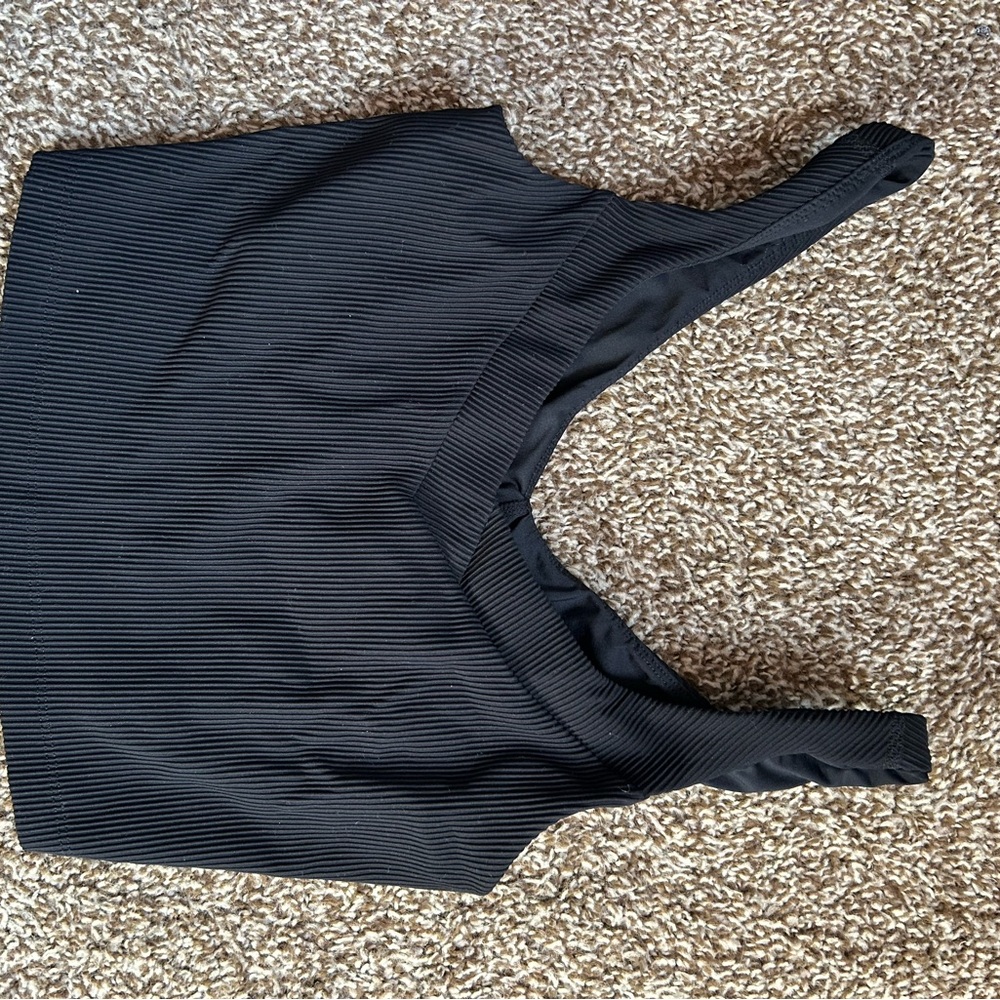 Black Ribbed Women's Top